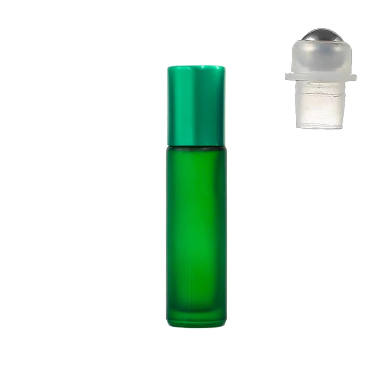 Frosted Glass Essential Oil Roller Bottle with Stainless Steel Ball - 5ml/10ml