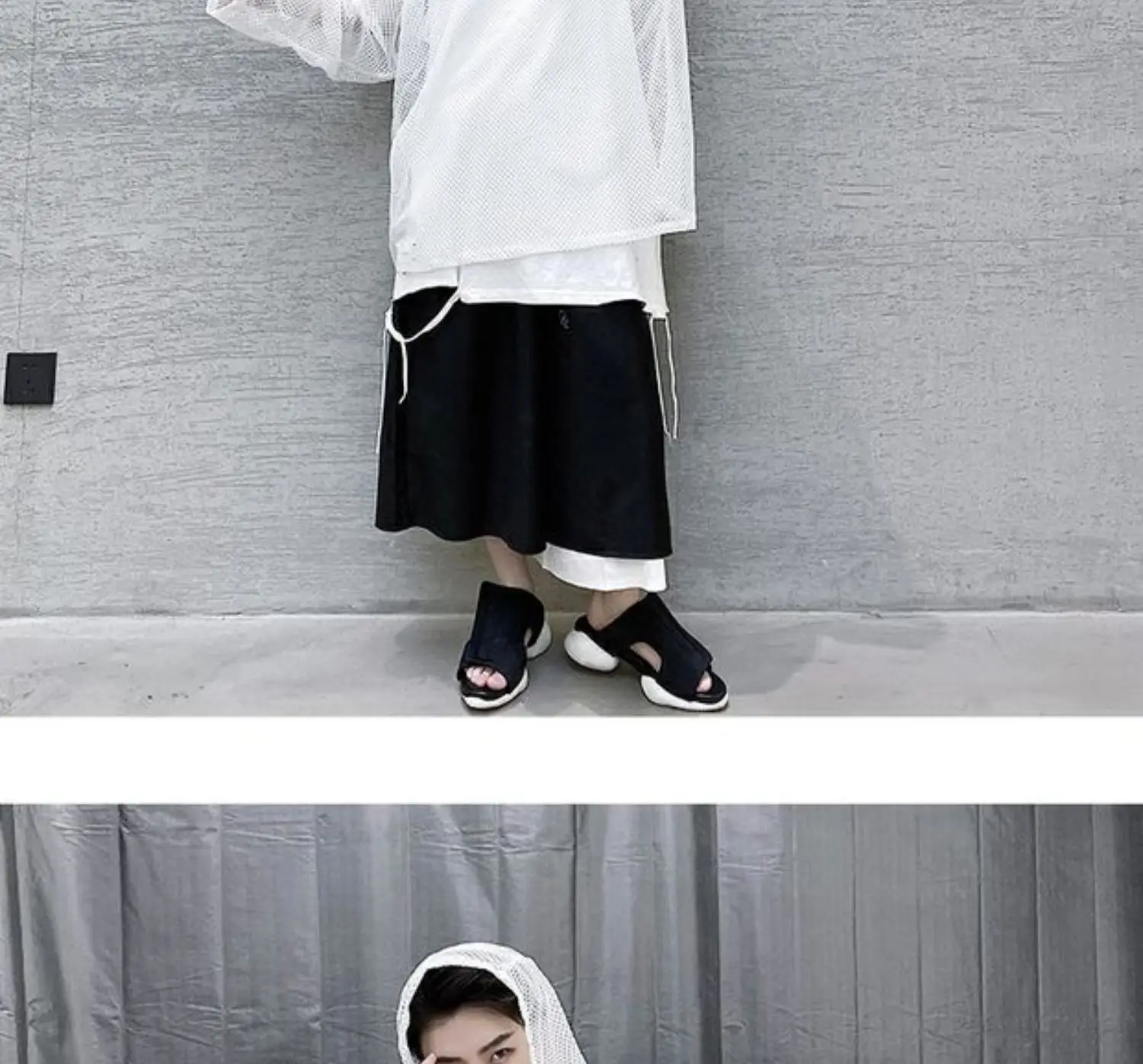 2024 Summer Dark Hollowed Out Mesh Hoodies T-shirt For Men Women Long Sleeves Loose Hooded Mesh Transparent Shirts