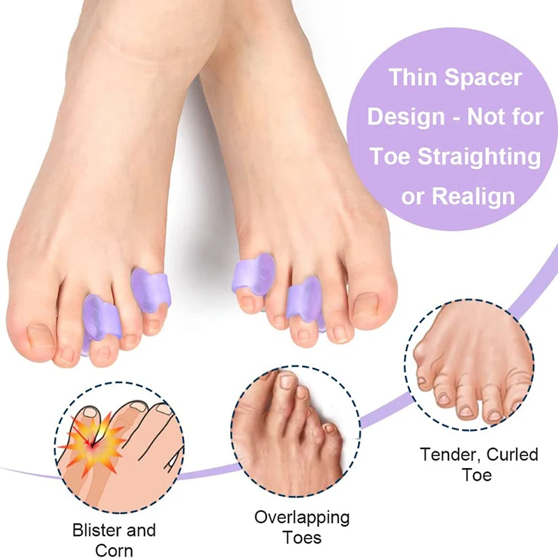 8pcs=4pair Hallux Valgus Silicone Corrector Gel Foot Care Toe Separator Little Finger Protector Bunion Straightener Pedicure