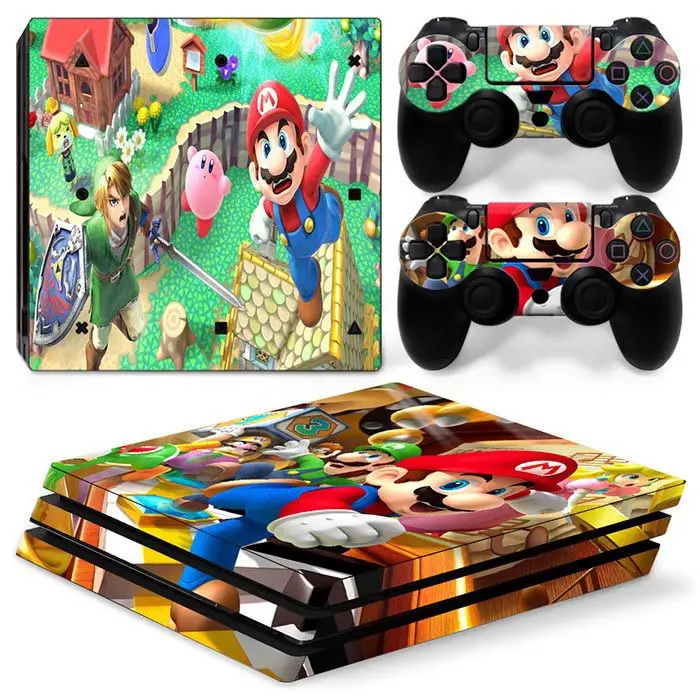 Super Mario Cartoon Color Adesivos, Consola de Jogos, Corpo Inteiro,  Decalques, Controlador Host, PS4, Pro