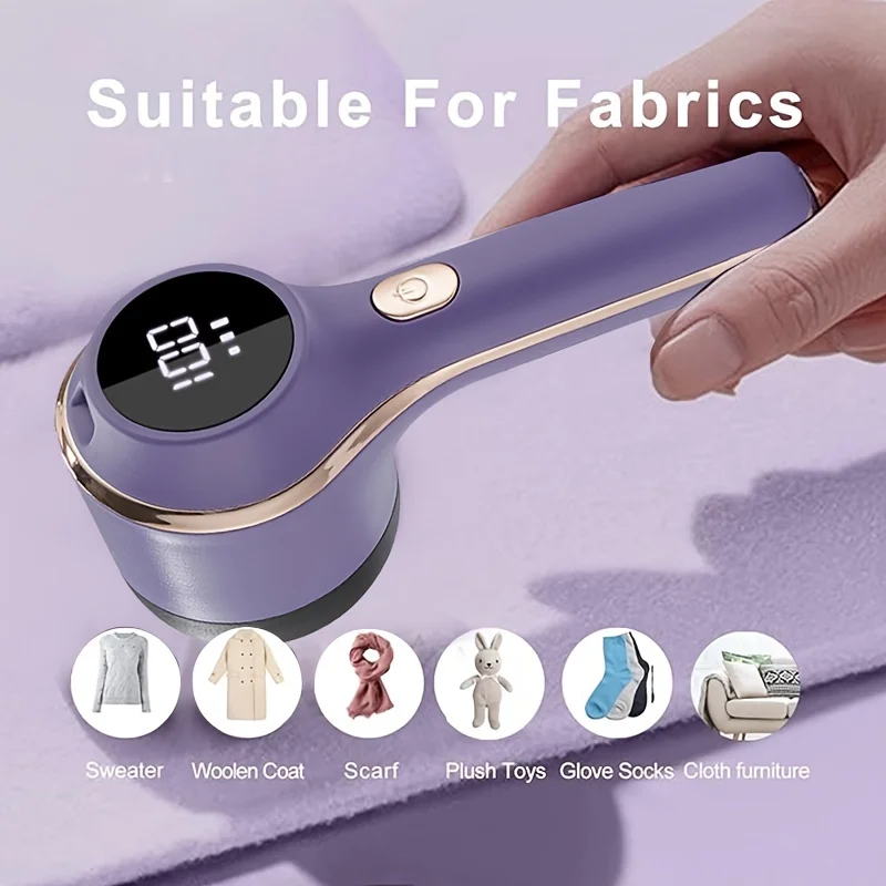 Electric Fabric Shaver & Lint Remover, Rechargeable Clothes Shaver with Digital Display, Efficient Pellet Remover for Sweater, J 4