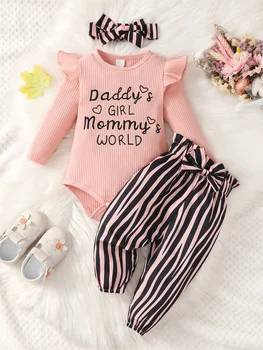 Baby Girl Bodysuit & Bow Pants Set 1