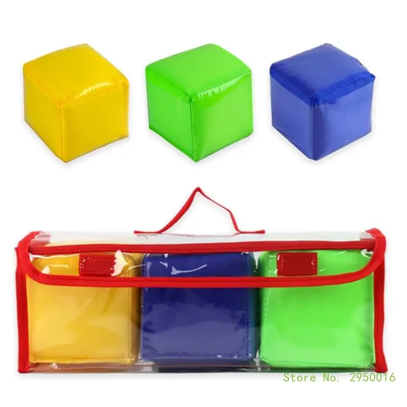 

3Pcs Playing Game Foam Dices for Teaching, 3.94Inch Soft Colorful Foam Cube Education Pocket Dices Kid Learning Dices