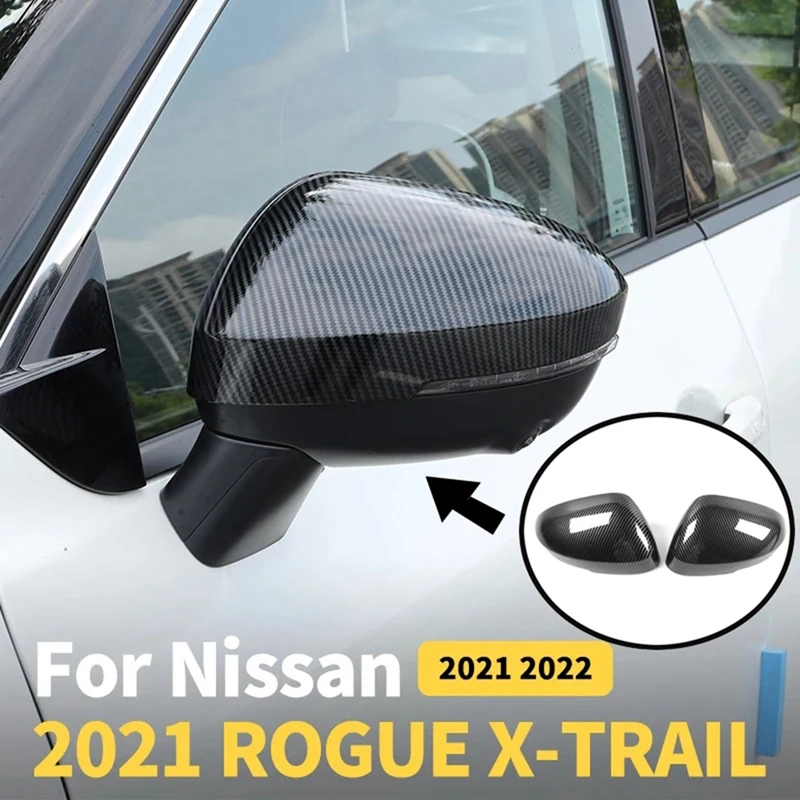 

Carbon Fiber Car Rearview Mirror Cover For Nissan X-TRAIL Rogue 2021 2022