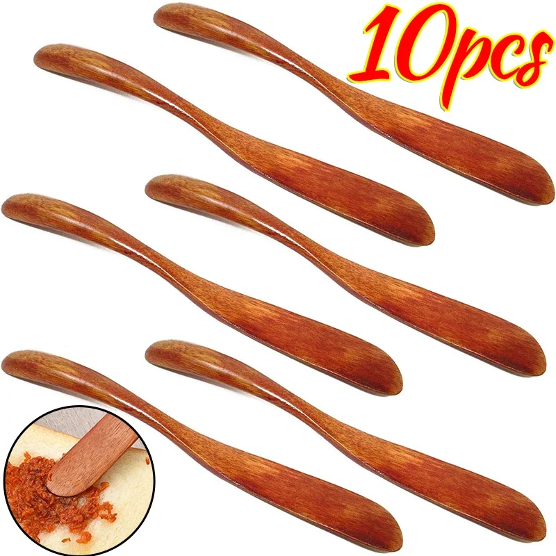 1-10PCS Wooden Butter Spatula for Kitchen silicone spatula,butter knife,cake spatula set