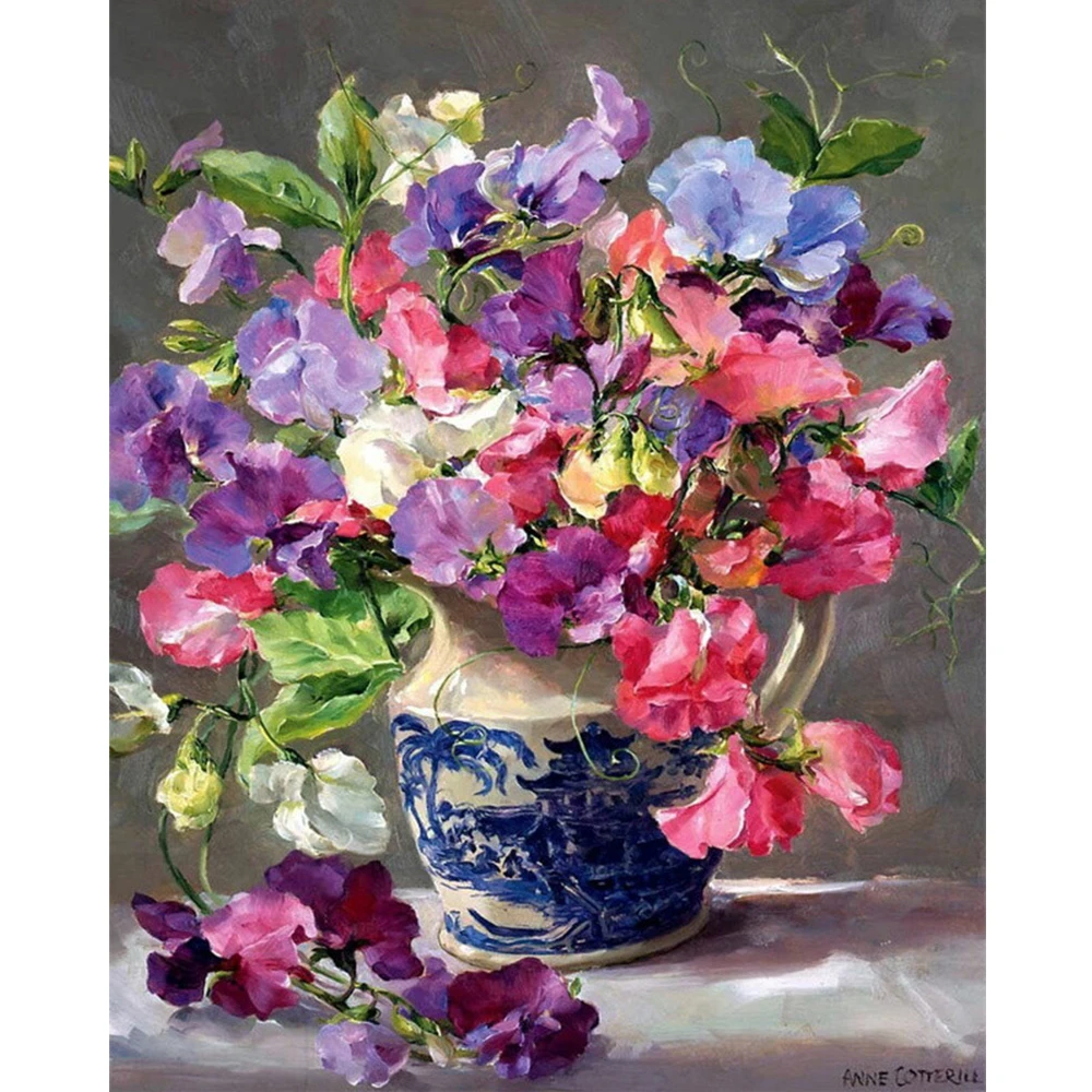 

YIBRIGHT, алмазная вышивка, цветок, море, фантазия, мозаика, вышивка, все квадраты, сад, домашнее украшение с бриллиантами