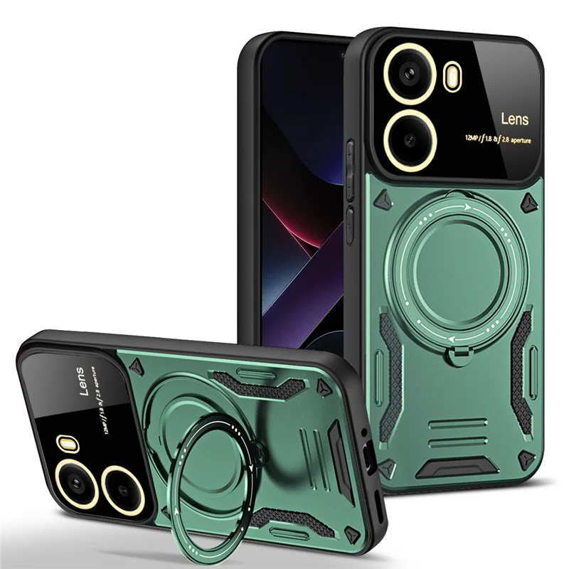 Luxury Armor Rugged Magnetic Holder Case with Lens Protection Cover