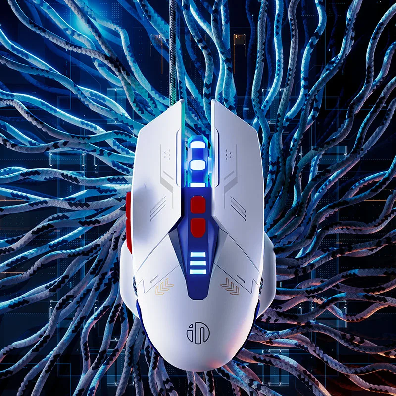 

INPHIC W9 Wired Gaming Mouse Adjustable 4 Levels 8800DPI E-sports Macro Breathing Lighting Effect Ergonomics PUBG CF LOL