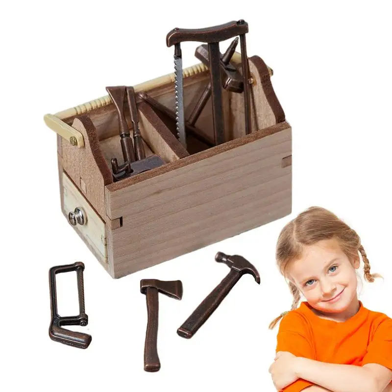 

Ящик для инструментов для кукольного домика масштаб 1/12 миниатюрные ящики для инструментов для кукольного домика декоративный семейный набор мини-феи