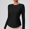 Women's Round Neck Fitness Yoga Clothes Gym Exercise Long Sleeved Tops Pilates Yoga Long Sleeved Tops