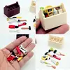 1Set Dollhouse Furniture Miniature Mini Toolbox Handmade Tools Model For Dolls House Decor Accessories Props Kids Pretend Toys 1