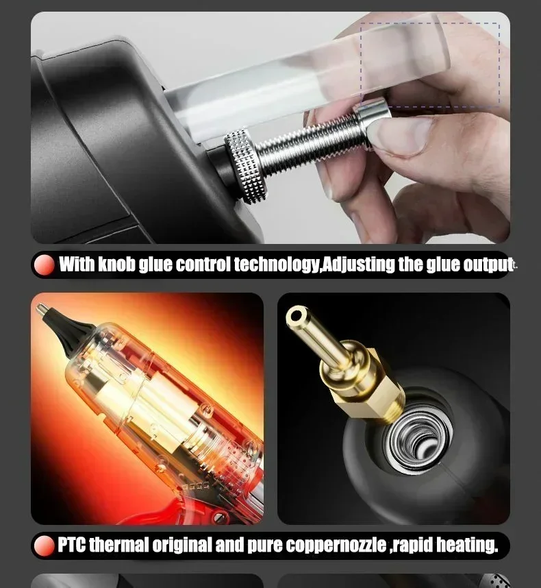 For Makita 18V Cordless Glue Gun Adjustable Temperature Without Battery Silicone Gun Black for 11mm Glue Sticks DIY Repair Tools hot melt glue gun hot glue gun cordless glue gun