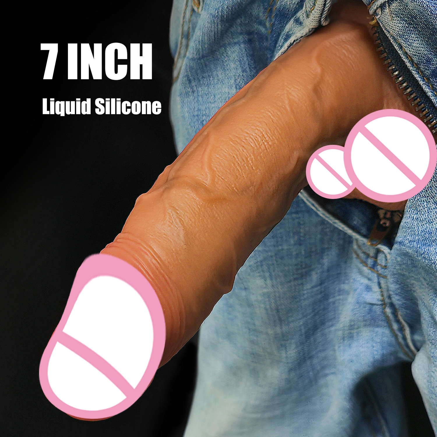 7/8 Inch Realistic Long Dildo Soft Silicone Dual Layer Big Fake Penis Suction Cup Curved Shaft Ball Anal Sex Toys For Women Men