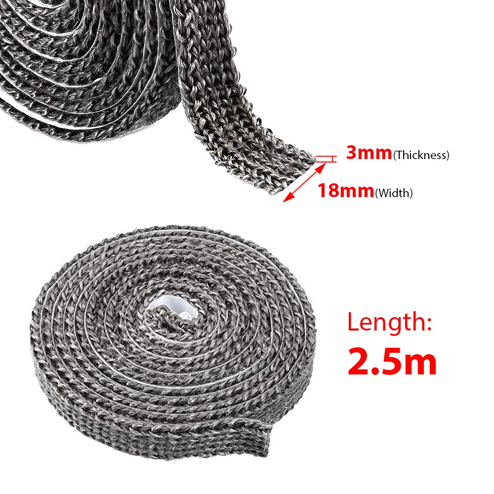 2.5M Fireplace Sealing Strip Durable Stove Rope Sealing Strip Flat Rope Self Adhesive Glass Chimney Door Replacement Gasket Cord