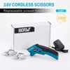 3.6V Rechargeable Cordless Electric Scissors with 2 Blades Sewing Shear Cutter Fabric Cloth Carpet PVC Leather Cutting Tools 1