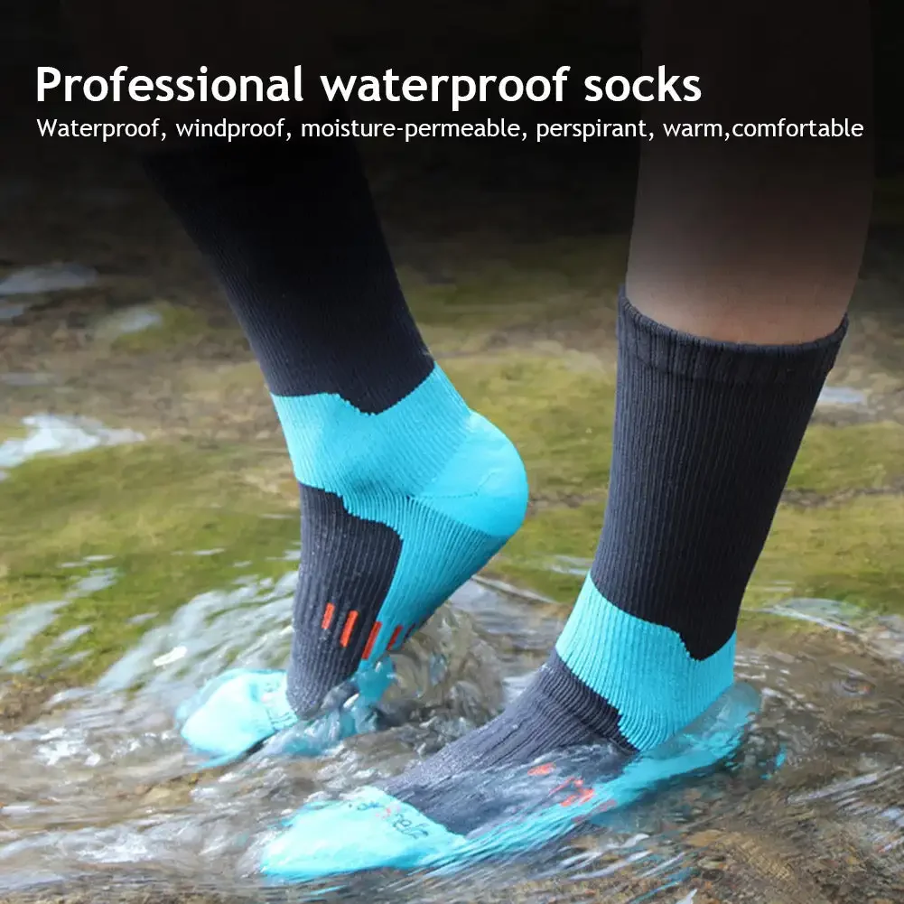 Waterproof Socks Breathable Crew Waterproof Socks Hiking Wading Camping Cycling Winter Sliding Snow Warm Sweat Absorption Sock
