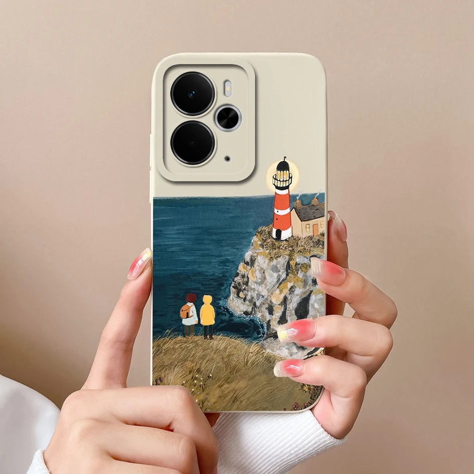 Luxury Floral Print Liquid Silicone Case - High Quality, Anti-Drop, Durable, Anti-Slip Housing