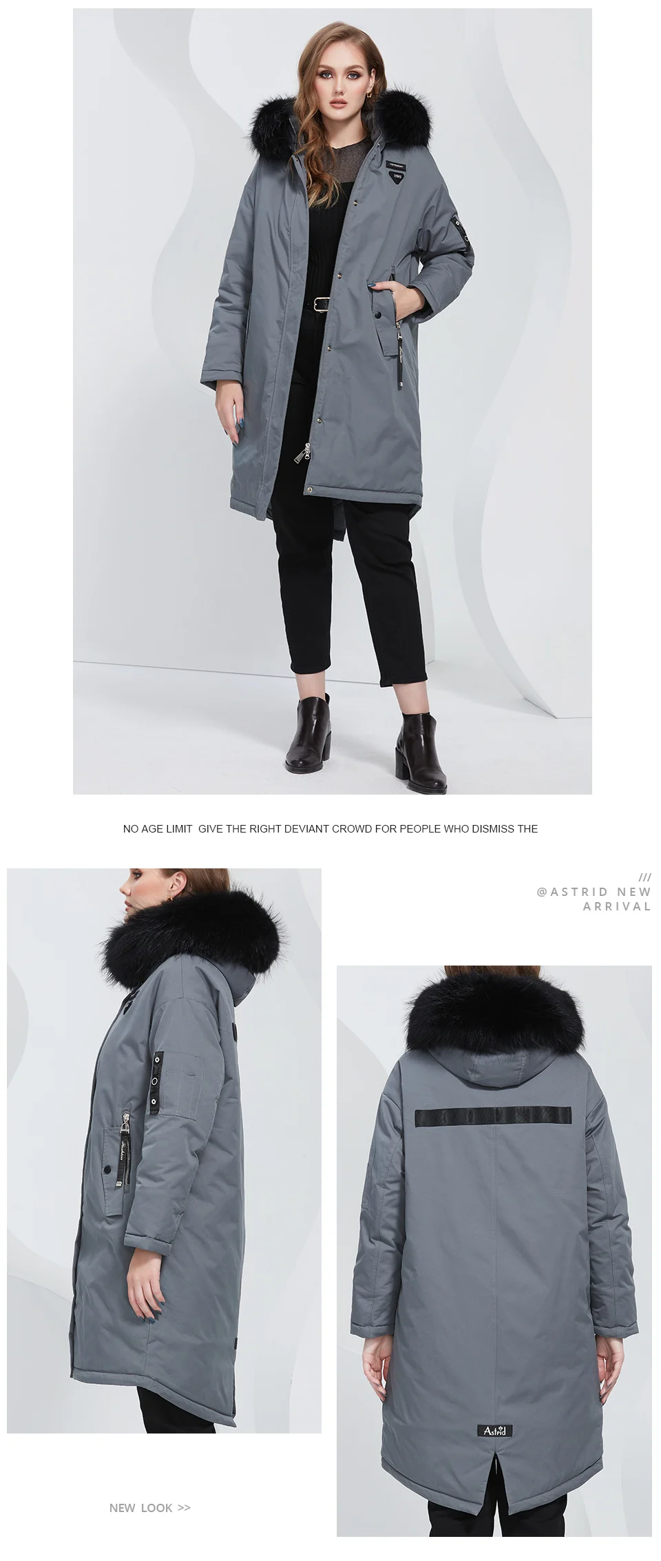 Astrid 2022 Women's Winter Jacket Oversize Thick Down Coats Hooded Natural Fur Women Parkas Fashion Outerwear Quilted AT-10073
