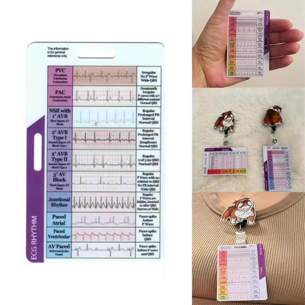 ECG/EKG Rhythm Pocket Card For ECG Self Measuring Ruler EGG Contiguous Leads Precision Measurement Household ToolS ecg ruler card