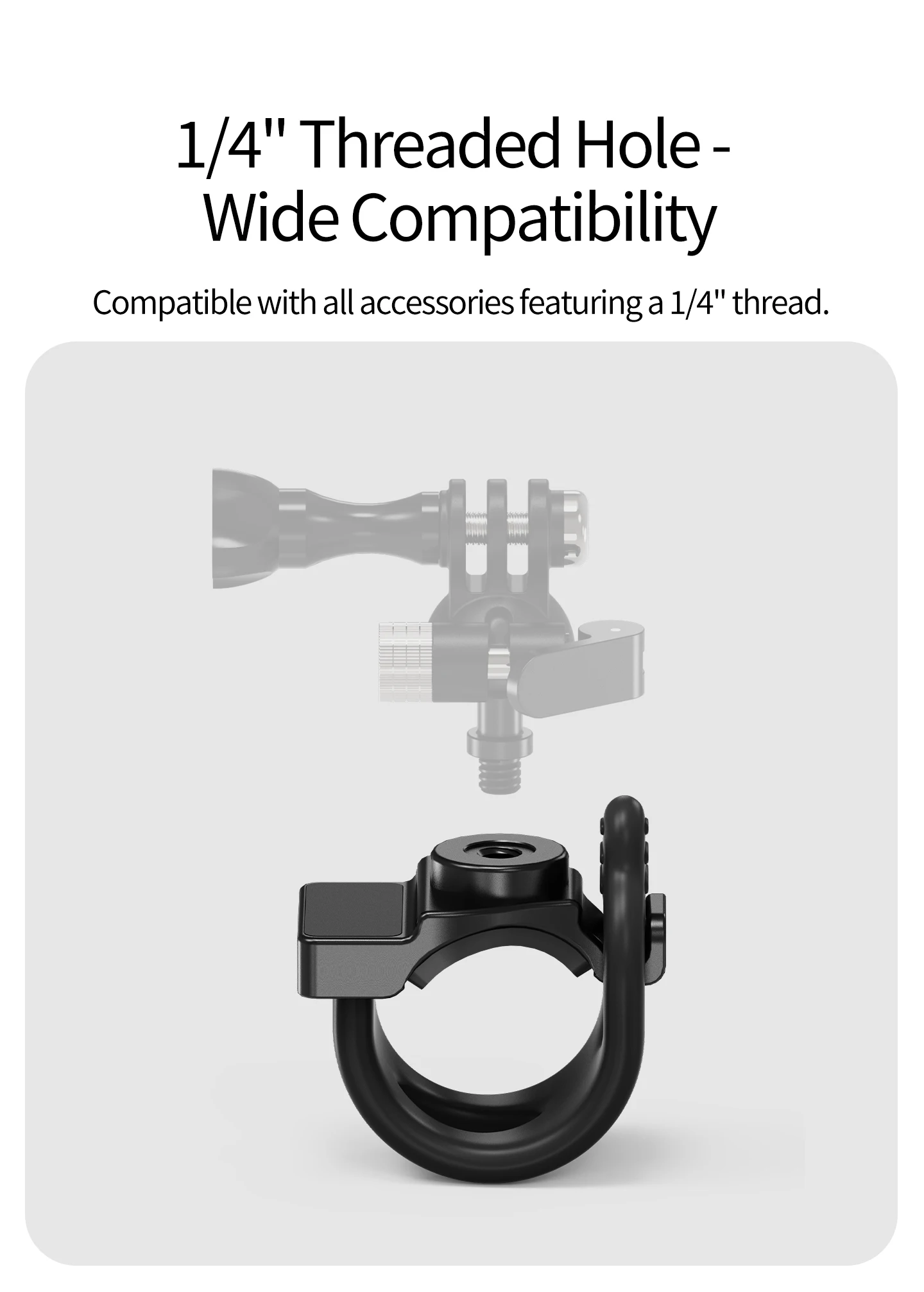 360 ° Rotierende Fahrrad- und Angel-Videodrehhalterung, flexible Montagehalterung für DJI Action, für GoPro Hero, für Stangen mit Durchmesser 22-38mm – Detail 3