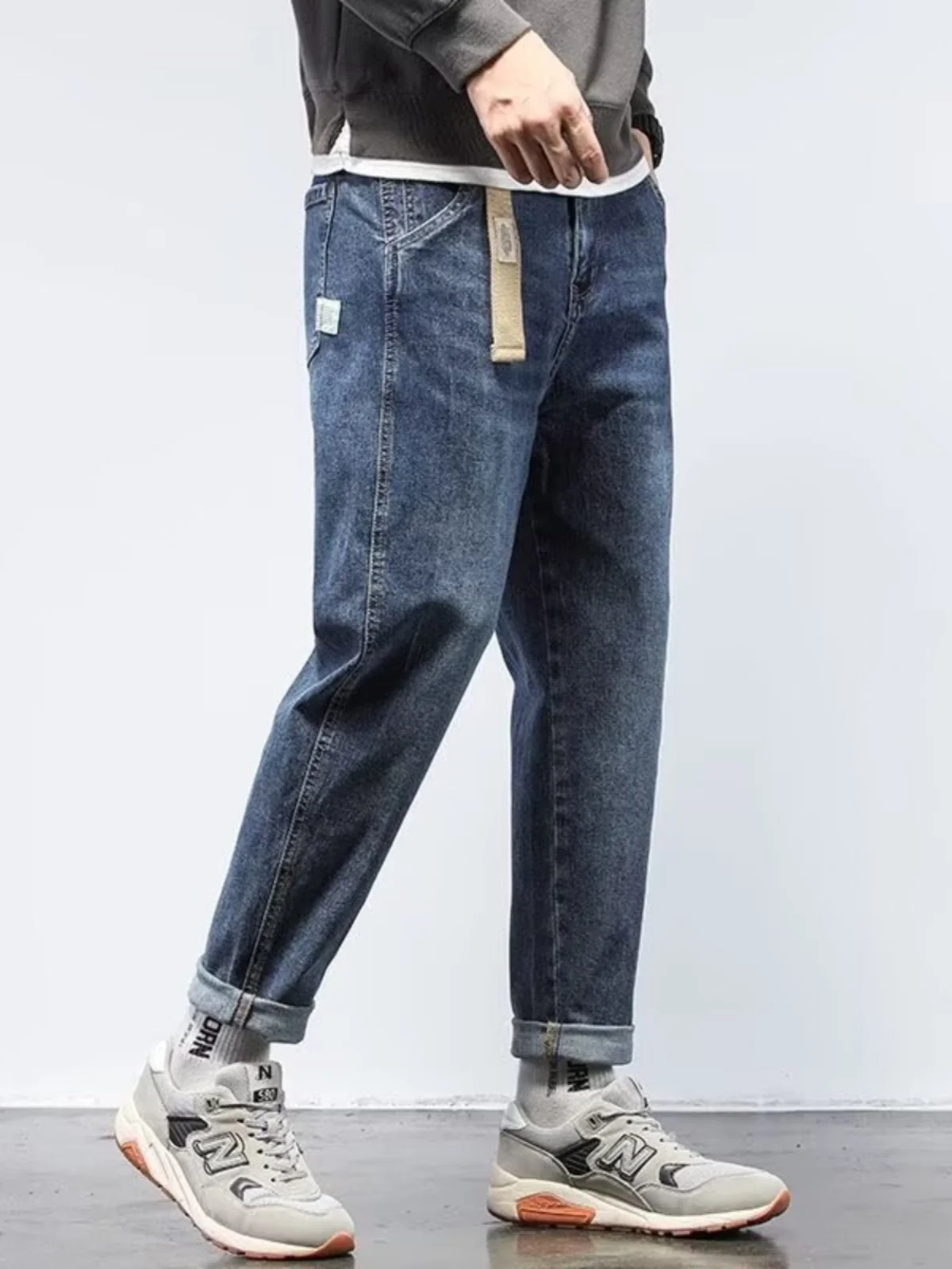 Men's Straight Leg Casual Jeans Spring Autumn Sle 2025 Workwear Trousers Faionable Urban Youth Long Pants Durable