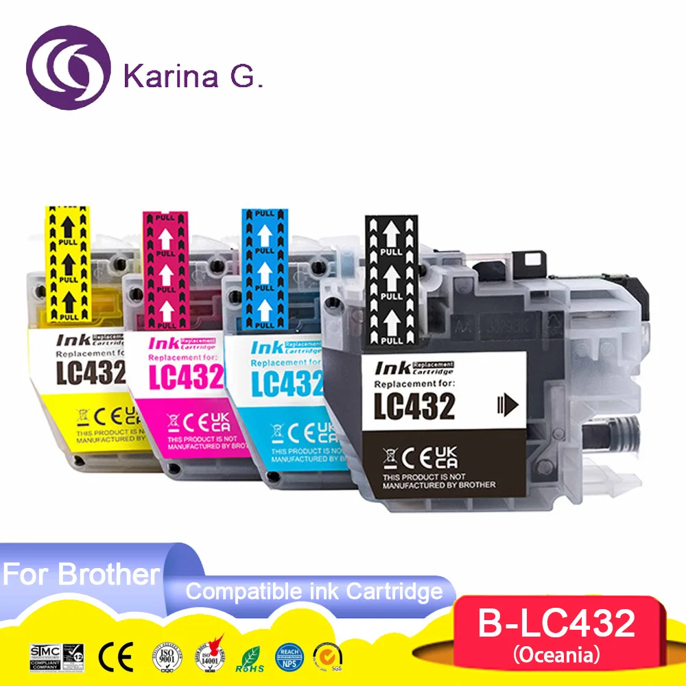Standard capacity LC432 432 LC 432 Compatible Ink Cartridge For  MFC-J5340DW/J57