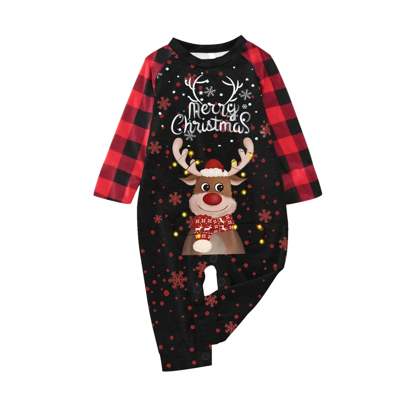 thumbnail image 4 of Nuevos conjuntos navideños familiares, pijamas a juego con estampado profundo para padre, madre e hija, traje suave y holgado de 2 piezas, ropa de dormir navideña, 4 of 5