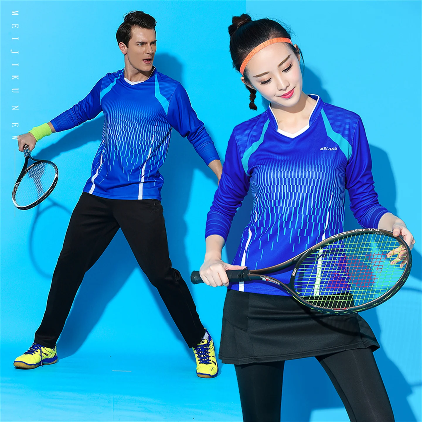 Quick-Drying Table Tennis Badminton Autumn Winter Long-Sleeved Suit Women's Sports Two-Piece Skirt Pants Quick-Drying Clothes