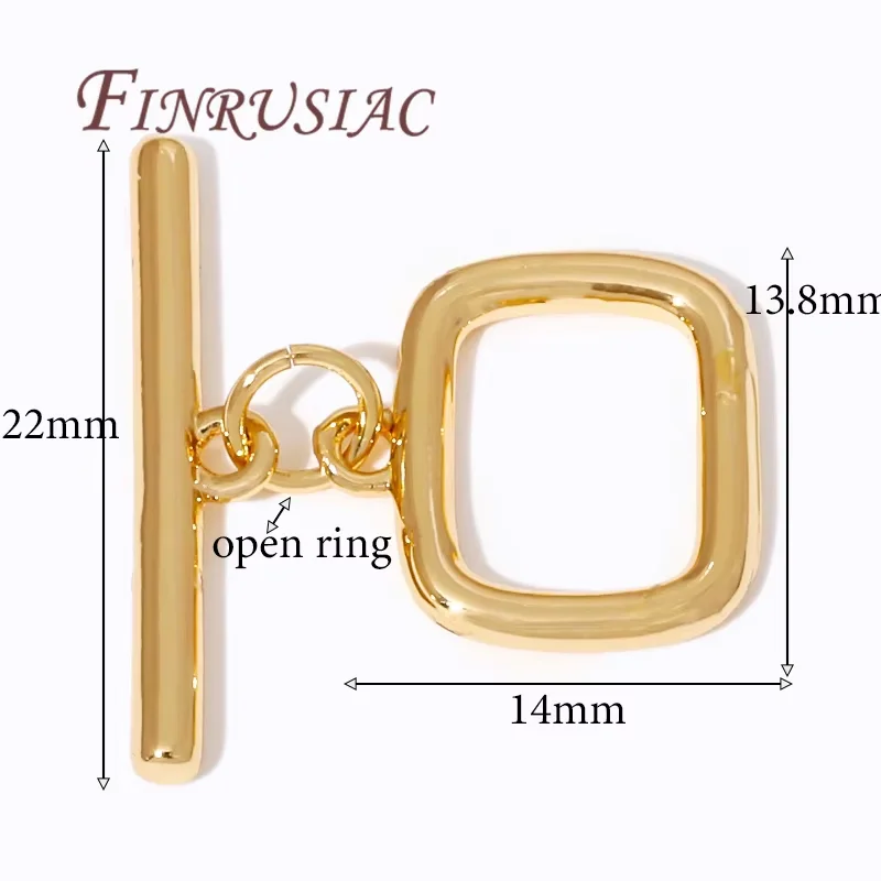 Elegant 18K Gold Plated Brass Toggle Clasps