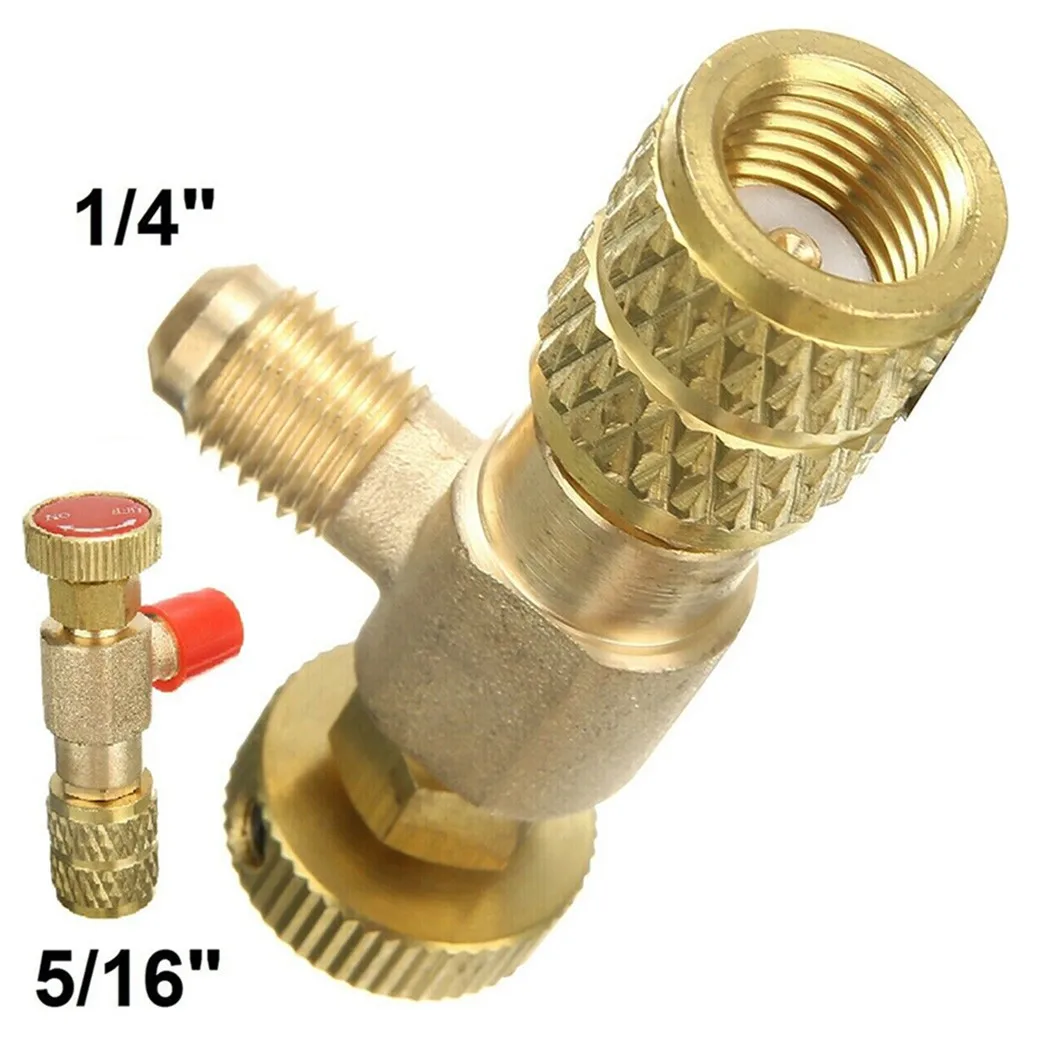 Refrigeration Tool Air Conditioning Safety Valve Adapter Fitting Refrigeration Charging Copper Adapter HS R410a R32 for R410A air conditioner accessories refrigerator valve air hose connector
