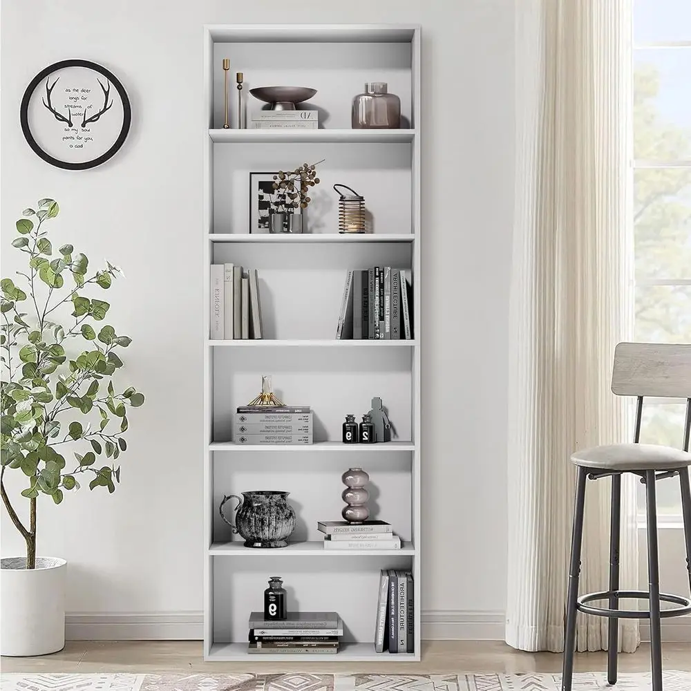 6-Tier Tall Bookshelf with Ample Storage 3