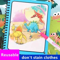 Children's Magic Water Drawing Book Reusable Coloring Cartoon Early Educational Montessori Toys for Kids Magical Graffiti Board 2