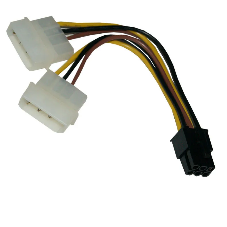Кабель адаптера видеокарты 4PIN на 6PIN, 4-контактный кабель адаптера Molex на 6-контактный PCI-Express PCIE Кабель адаптера видеокарты 4PIN на 6PIN, 4-контактный кабель адаптера Molex на 6-контактный PCI-Express PCIE