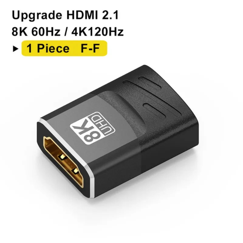 8K HDMI 2.1 Adapter Male to Female with 90/270 Degree Angles, 8K60Hz & 4K120Hz, 48Gbps High-Speed Connection