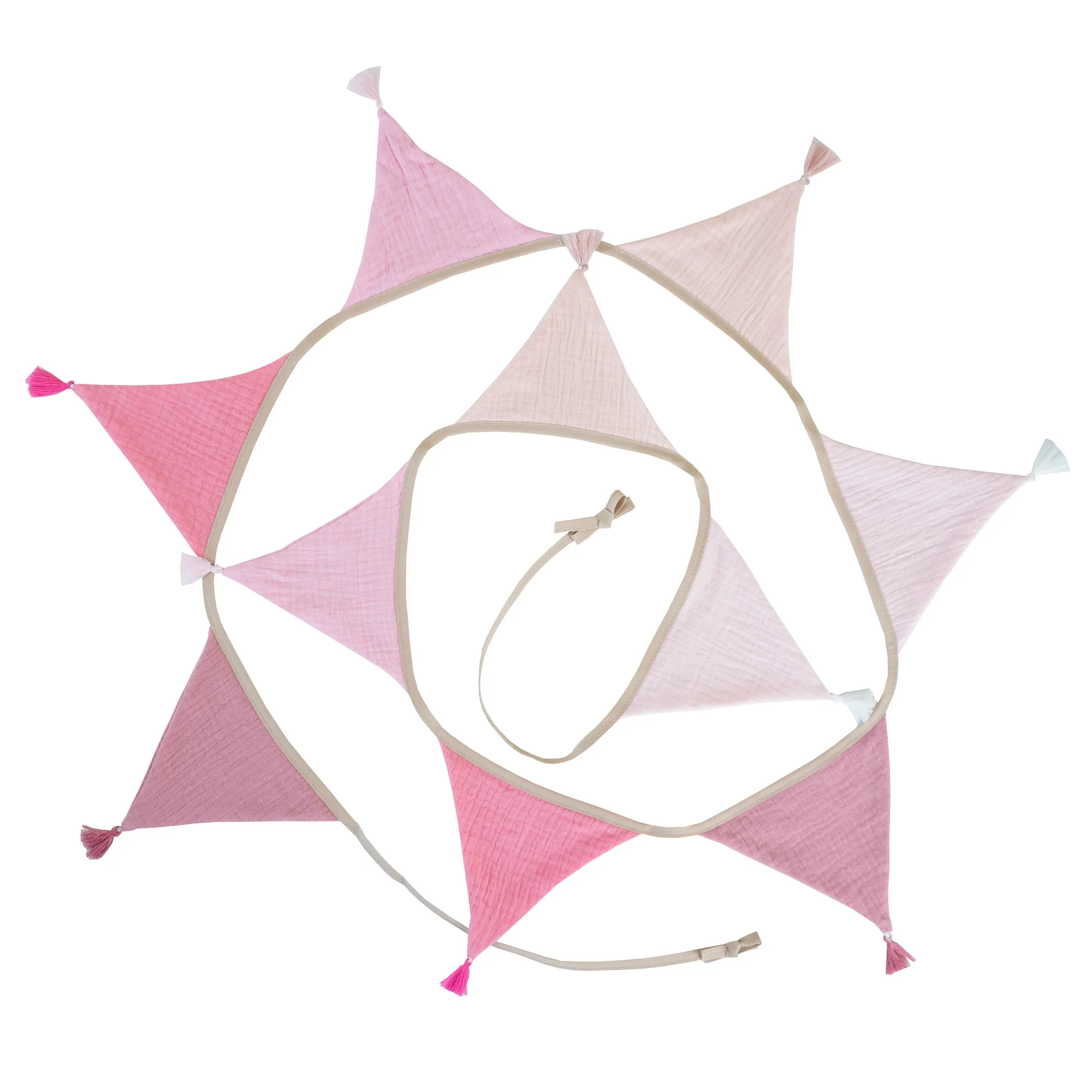 2,6 m/8,5 ft Kindergarten-Stoff-Wimpelkette, 10 dreieckige Wimpelflaggen mit Quasten, Party-Dekoration, Banner, Zuhause, Babyparty, Karneval, Girlande – Detail 13