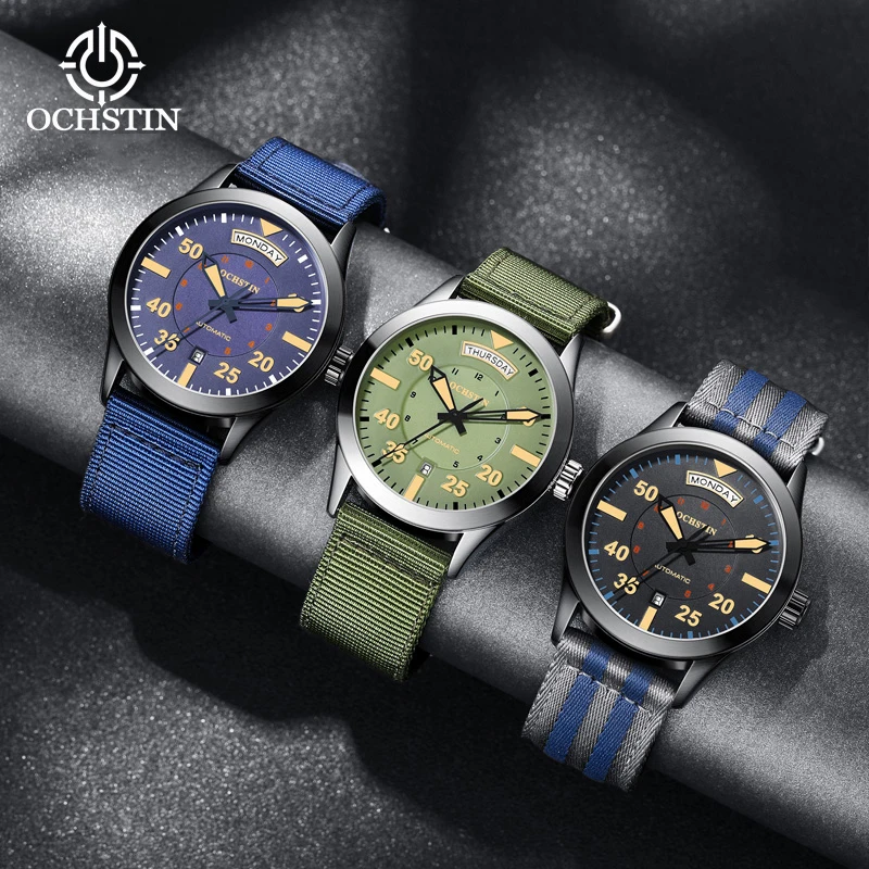 ochstin hot model 2024 personalized versatile creative nylon series automatic mechanical movement men's mechanical watches