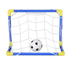 Folding Mini Football Soccer Goal Post Net Set with Pump Kids Sport Indoor Outdoor Games Toys Child Birthday Gift Plastic