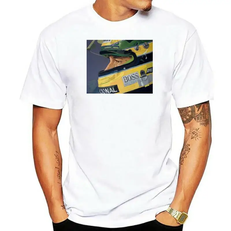 

2020 Fashion Ayrton Senna Helmet 1994 Rothmans Legend Racings T-Shirt Tees