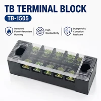 1PCS  TB1505 Dual Row Thick Copper Screw Terminal Block Flame Retardant Grounding Strip Wire Connector 600V 15A 1