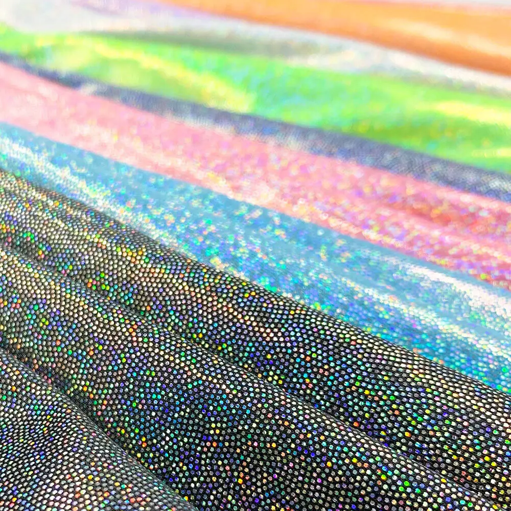 Glitter Laser Iridescent Holographic Polyester Fabric