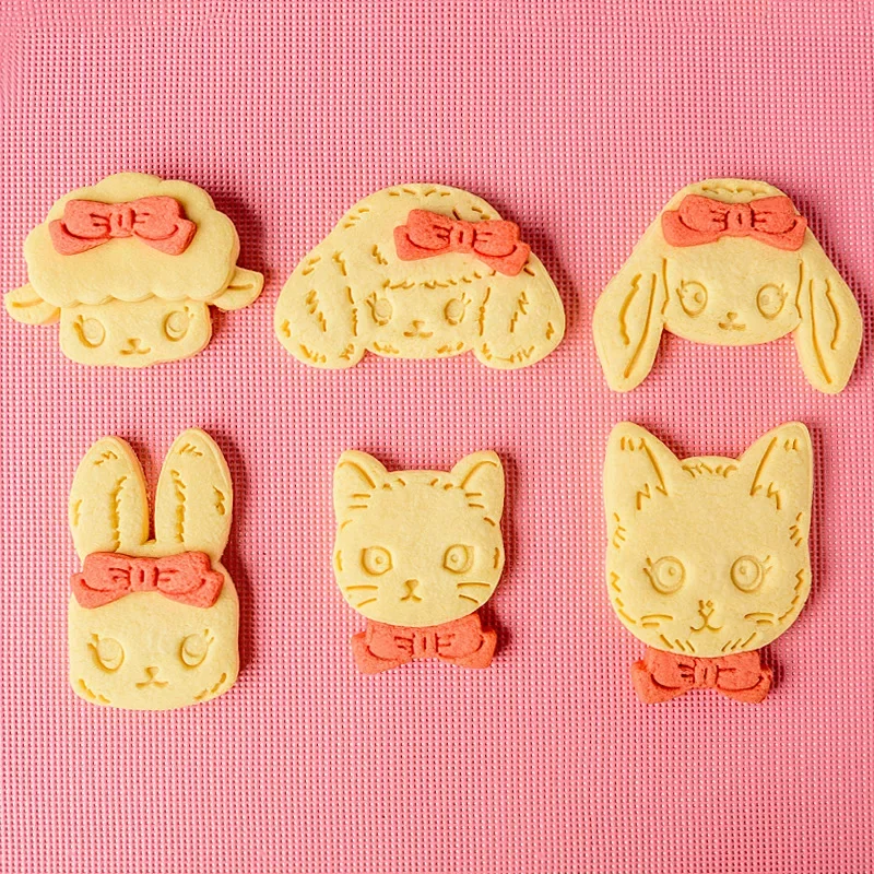 Cartoon Cat Puppy Cookie Cutter Fondant Sugar Crafts Biscuit Mold 3D Rabbit Small Animal Pastry Bakery Accessories Baking Tools cookie cutter baking mold cookie mould cookie printing mold fondant cutter baking decorating tools