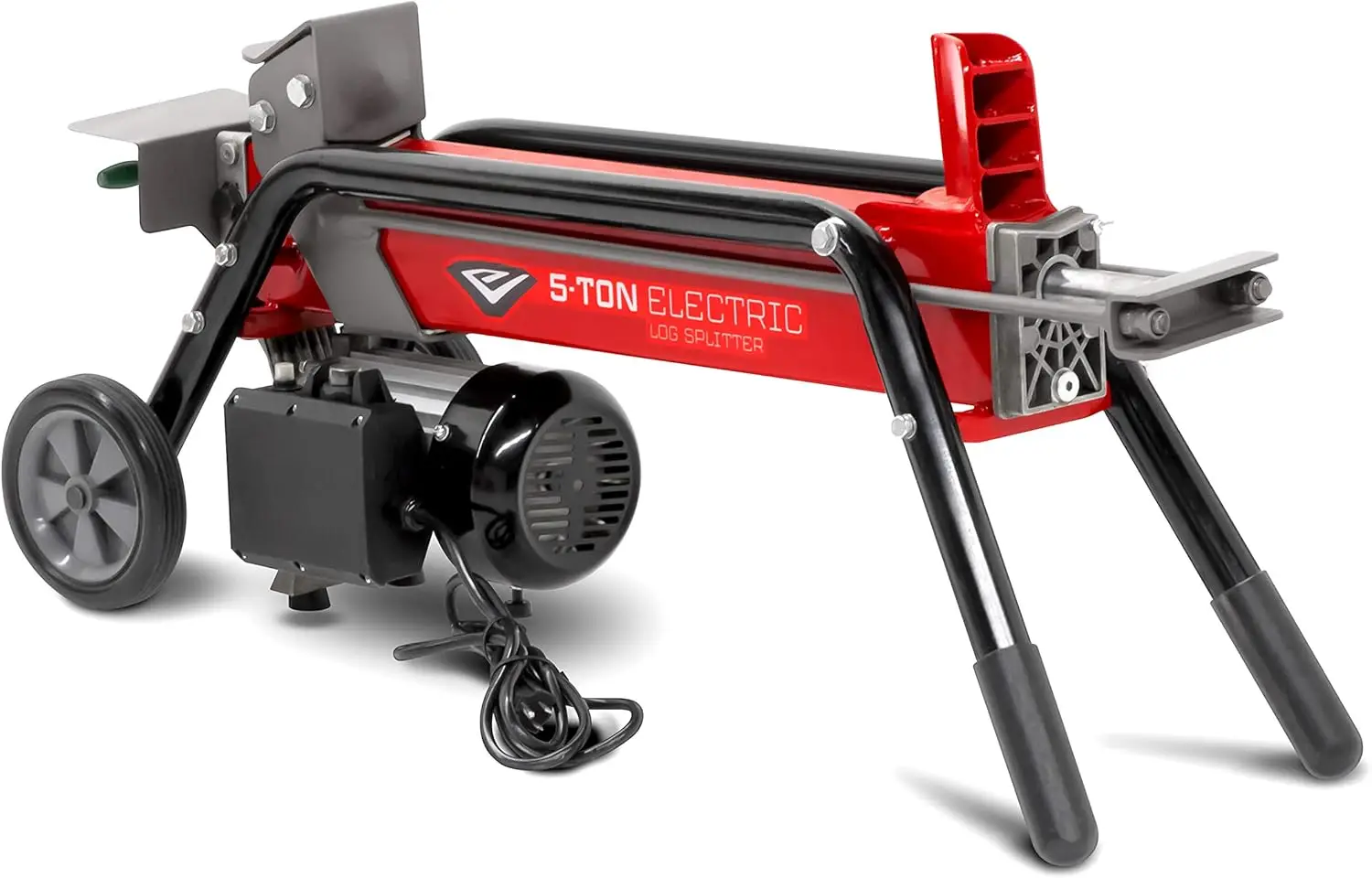 5-ton Electric Log Splitter 1500-Watt Motor Precision Pump Gears Copper Motor Windings Durable Transport Wheels