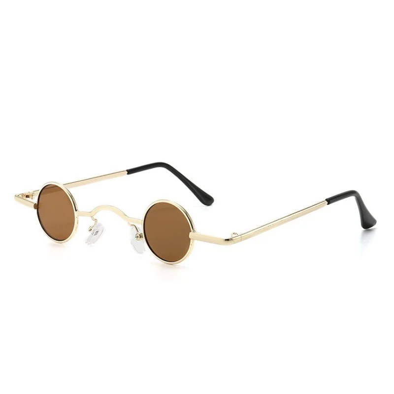 Retro Punk Style Vintage Round Metal Frame Sunglasses with Colorful Lenses