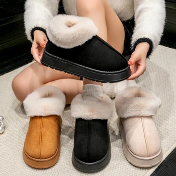 Women's Winter Slippers High Arch Support Plush Indoor House Shoes, Non-Slip Thickened Warm Comfort with Outdoor Sole 1