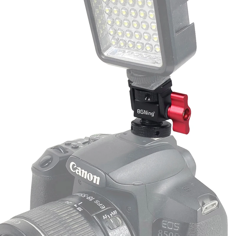 모니터 EVF 스탠드 홀더 카메라 필드 모니터 용 콜드 슈 마운트 마이크 핫슈 180 학위 조절 식 안정기 브래킷