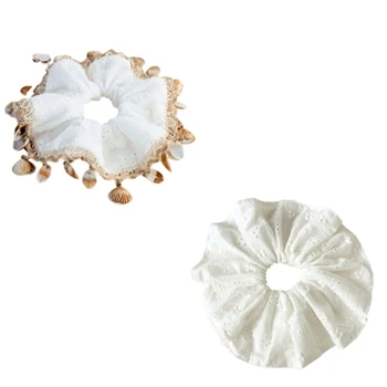 Elastico per capelli in pizzo, elastico per capelli in pizzo con occhielli elastici per cavallo e chignon, accessorio