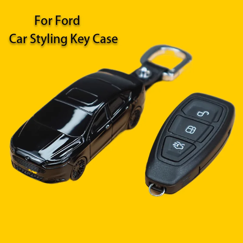 Auto-Modell für Ford Kuga Focus Mk3 Mk4 Mondeo Fiesta Titanium Ecosport Transit MK8 Smart Fernbedienung Autoschlüssel-Hülle Zubehör