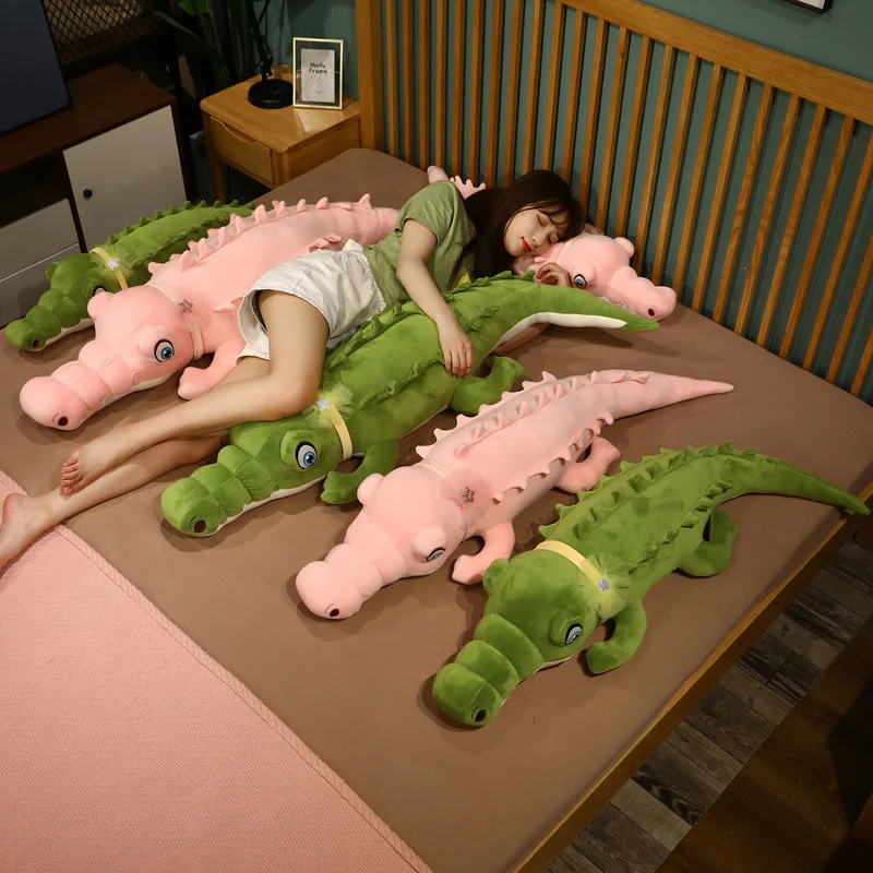 

80-140cm Crocodile Large Stuffed Animal Plush Toy New Style Down Cotton Soft Baby Sleeping Pillow Creative Gifts For Children