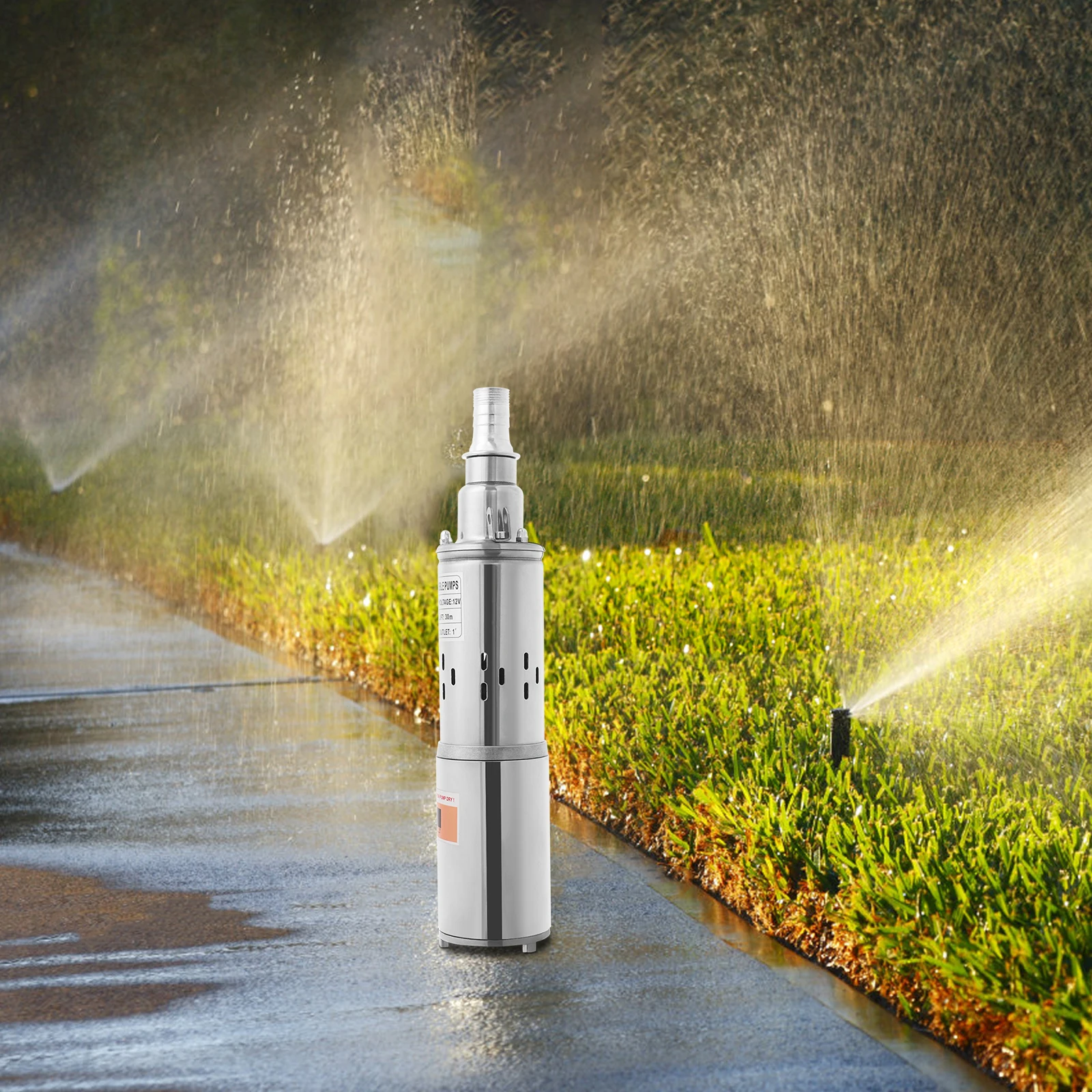 12V 180W Solar-Tiefbrunnenpumpe, Edelstahl-Wasserpumpe, Farmpumpe mit 30m/98,43ft Förderhöhe für Bewässerung, Garten und Haus – Detail 8