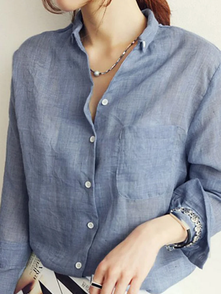 

Женский топ, Модная белая льняная рубашка сезона осень 2023 года, женская блузка с длинным рукавом, женская одежда в Корейском стиле, женская одежда